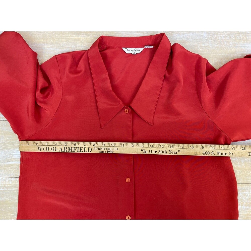 Vintage Oscar de la Renta Expressions Women's Red Blouse Size 14 - Picture 5 of 8